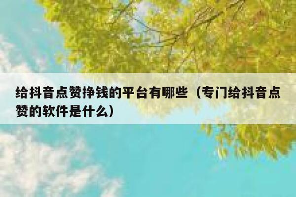 给抖音点赞挣钱的平台有哪些（专门给抖音点赞的软件是什么） 第1张