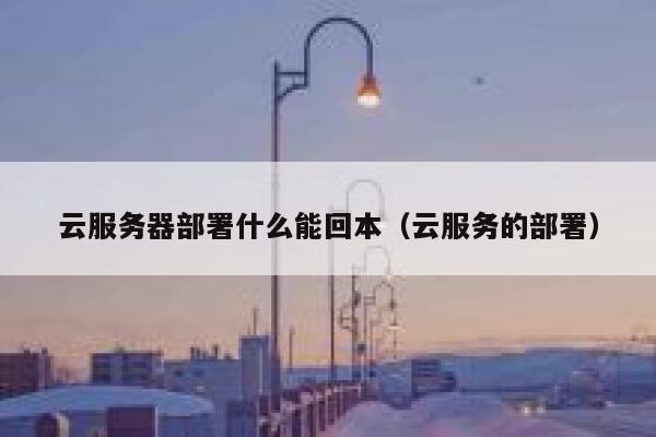 云服务器部署什么能回本(云服务的部署) 第1张 云服务器部署什么能回本(云服务的部署) 第1张