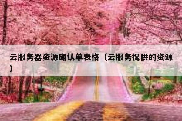云服务器资源确认单表格(云服务提供的资源) 第1张 云服务器资源确认单表格(云服务提供的资源) 第1张