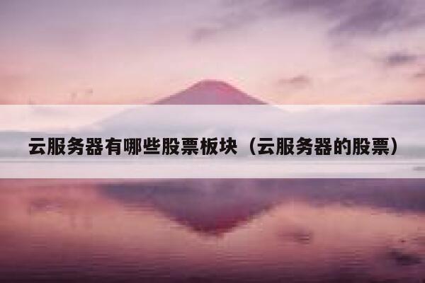 云服务器有哪些股票板块（云服务器的股票） 第1张