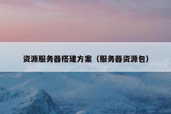资源服务器搭建方案(服务器资源包) 第1张 资源服务器搭建方案(服务器资源包) 第1张
