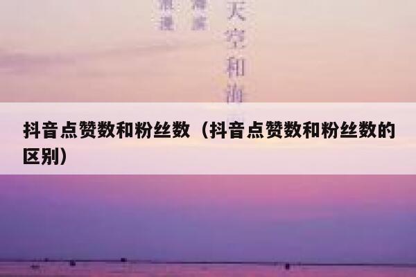 抖音点赞数和粉丝数(抖音点赞数和粉丝数的区别) 第1张 抖音点赞数和粉丝数(抖音点赞数和粉丝数的区别) 第1张