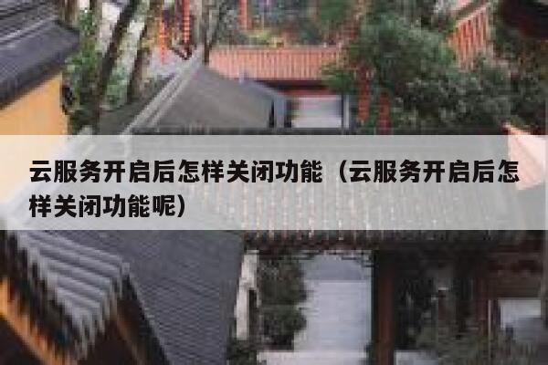 云服务开启后怎样关闭功能(云服务开启后怎样关闭功能呢) 第1张 云服务开启后怎样关闭功能(云服务开启后怎样关闭功能呢) 第1张