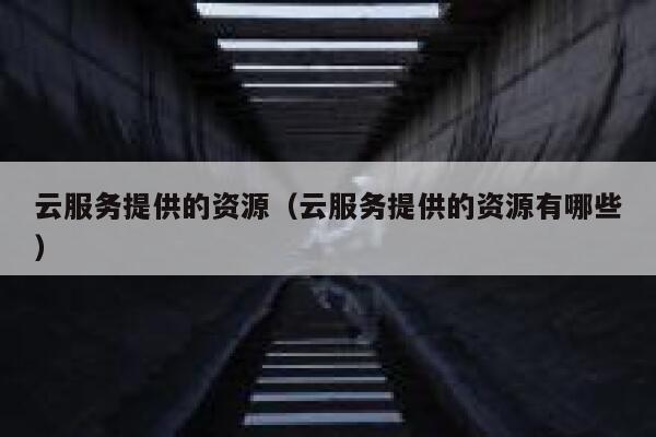 云服务提供的资源（云服务提供的资源有哪些） 第1张