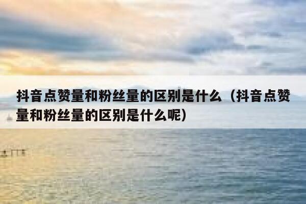 抖音点赞量和粉丝量的区别是什么（抖音点赞量和粉丝量的区别是什么呢） 第1张