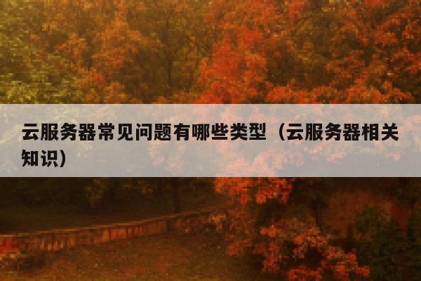 云服务器常见问题有哪些类型(云服务器相关知识) 第1张 云服务器常见问题有哪些类型(云服务器相关知识) 第1张