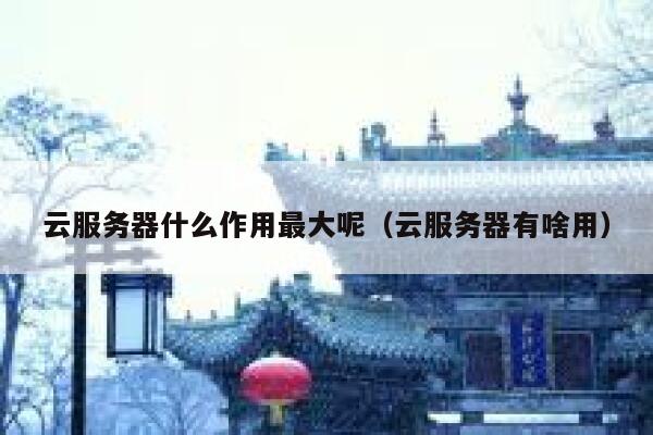 云服务器什么作用最大呢（云服务器有啥用） 第1张