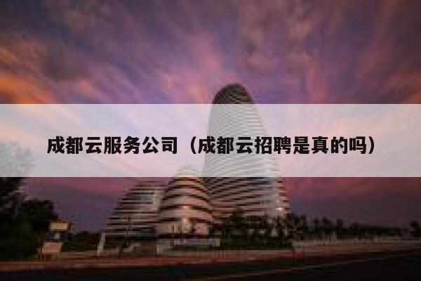 成都云服务公司（成都云招聘是真的吗） 第1张