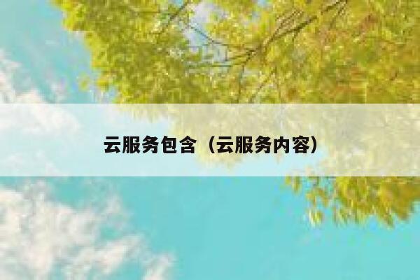 云服务包含(云服务内容) 第1张 云服务包含(云服务内容) 第1张
