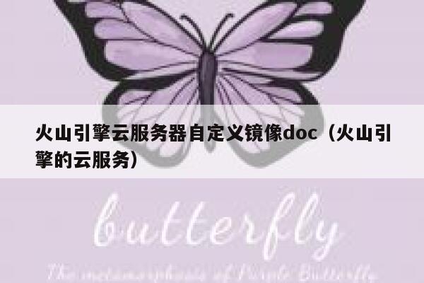 火山引擎云服务器自定义镜像doc（火山引擎的云服务） 第1张