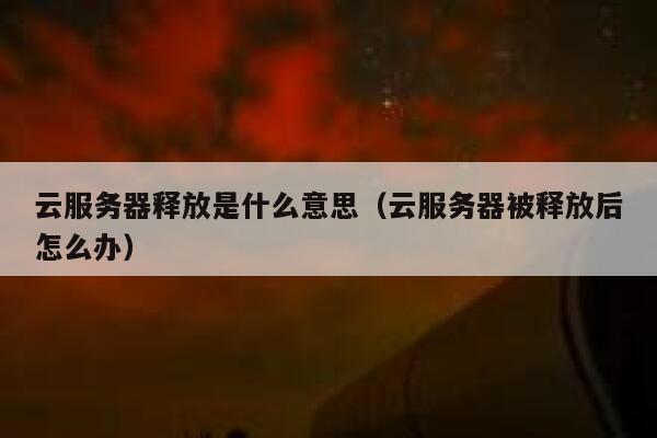 云服务器释放是什么意思（云服务器被释放后怎么办） 第1张