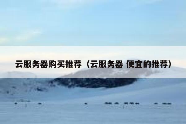 云服务器购买推荐（云服务器 便宜的推荐） 第1张