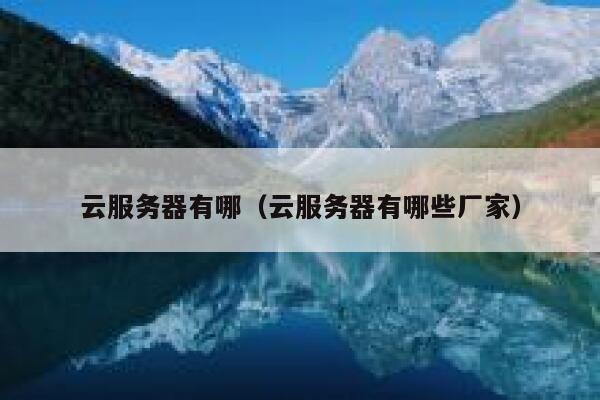 云服务器有哪（云服务器有哪些厂家） 第1张
