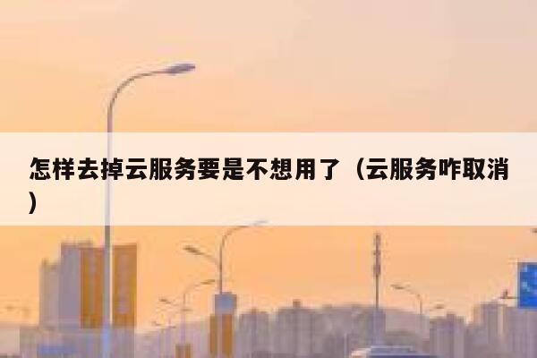 怎样去掉云服务要是不想用了（云服务咋取消） 第1张
