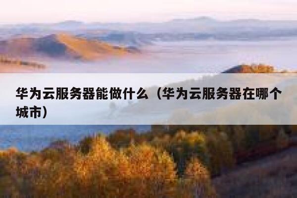 华为云服务器能做什么(华为云服务器在哪个城市) 第1张 华为云服务器能做什么(华为云服务器在哪个城市) 第1张