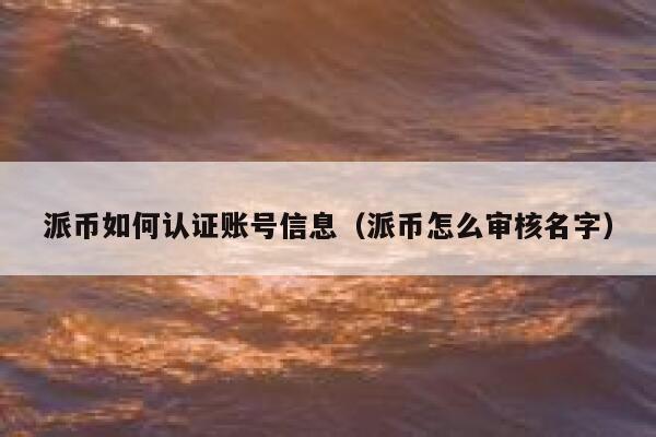 派币如何认证账号信息(派币怎么审核名字) 第1张 派币如何认证账号信息(派币怎么审核名字) 第1张
