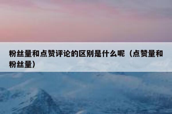 粉丝量和点赞评论的区别是什么呢(点赞量和粉丝量) 第1张 粉丝量和点赞评论的区别是什么呢(点赞量和粉丝量) 第1张