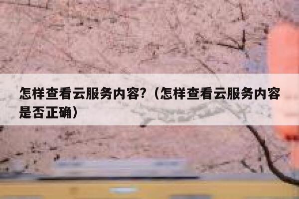怎样查看云服务内容?(怎样查看云服务内容是否正确) 第1张 怎样查看云服务内容?(怎样查看云服务内容是否正确) 第1张