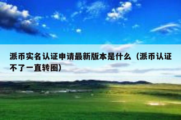 派币实名认证申请最新版本是什么（派币认证不了一直转圈） 第1张