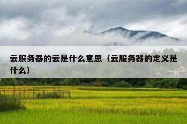 云服务器的云是什么意思（云服务器的定义是什么） 第1张