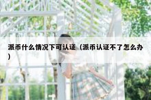 派币什么情况下可认证（派币认证不了怎么办） 第1张