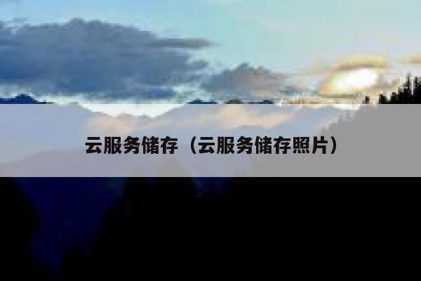 云服务储存（云服务储存照片） 第1张