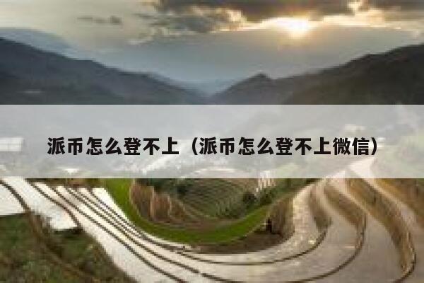 派币怎么登不上（派币怎么登不上微信） 第1张