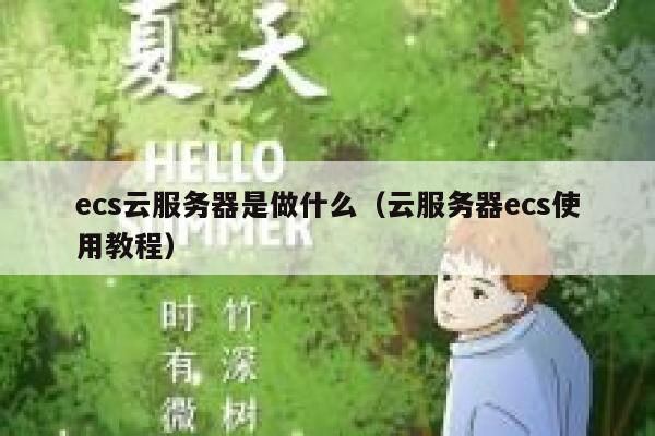 ecs云服务器是做什么（云服务器ecs使用教程） 第1张