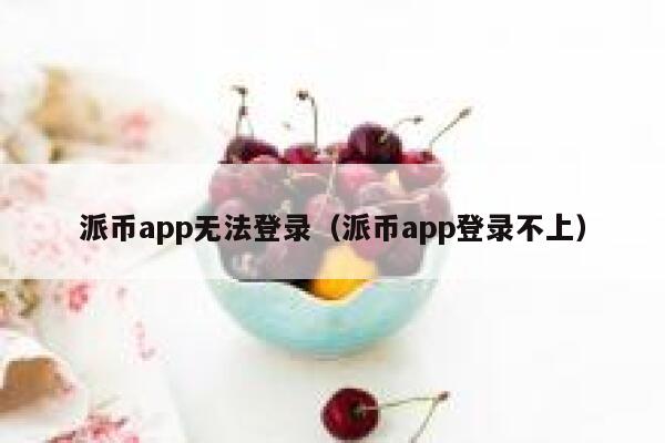 派币app无法登录（派币app登录不上） 第1张