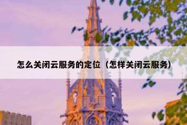 怎么关闭云服务的定位（怎样关闭云服务） 第1张