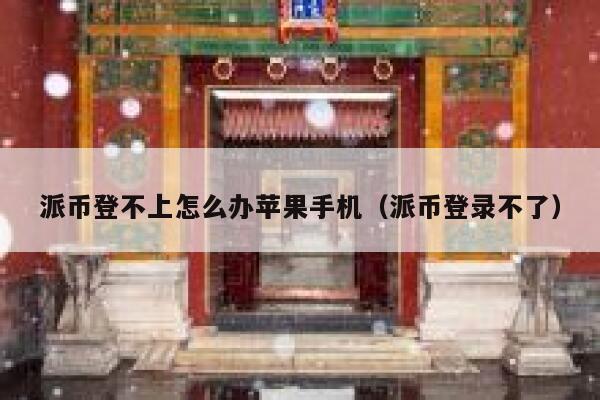 派币登不上怎么办苹果手机（派币登录不了） 第1张