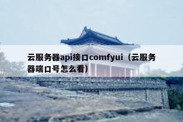 云服务器api接口comfyui（云服务器端口号怎么看） 第1张
