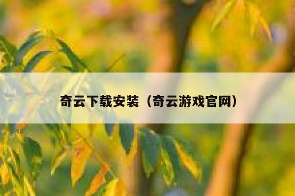 奇云下载安装（奇云游戏官网） 第1张