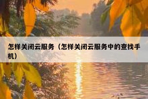 怎样关闭云服务（怎样关闭云服务中的查找手机） 第1张