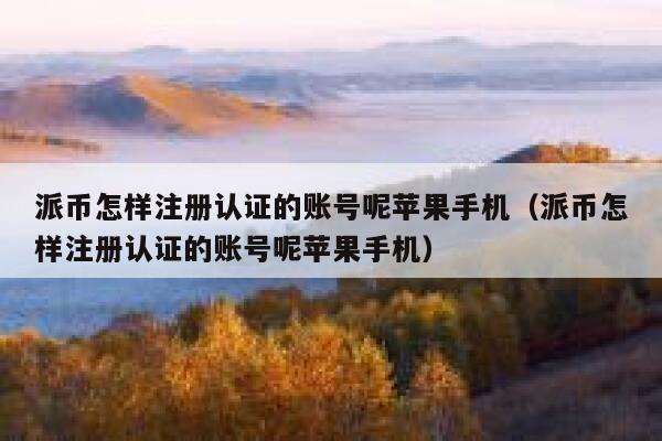派币怎样注册认证的账号呢苹果手机（派币怎样注册认证的账号呢苹果手机） 第1张