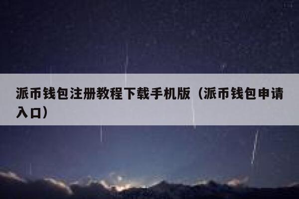派币钱包注册教程下载手机版（派币钱包申请入口） 第1张