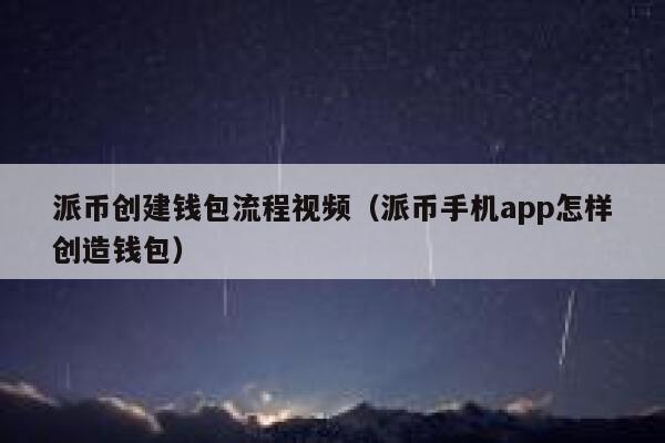 派币创建钱包流程视频（派币手机app怎样创造钱包） 第1张