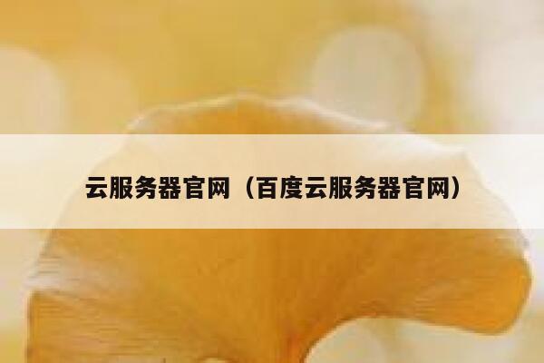 云服务器官网（百度云服务器官网） 第1张