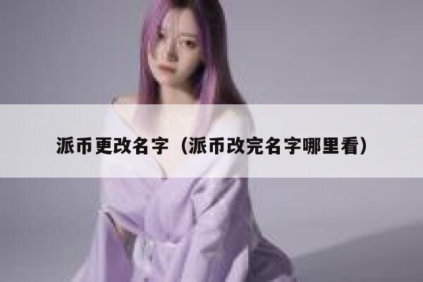 派币更改名字（派币改完名字哪里看） 第1张
