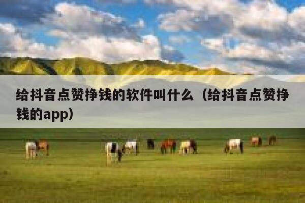 给抖音点赞挣钱的软件叫什么（给抖音点赞挣钱的app） 第1张