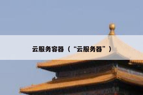 云服务容器（“云服务器”） 第1张