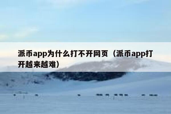 派币app为什么打不开网页（派币app打开越来越难） 第1张