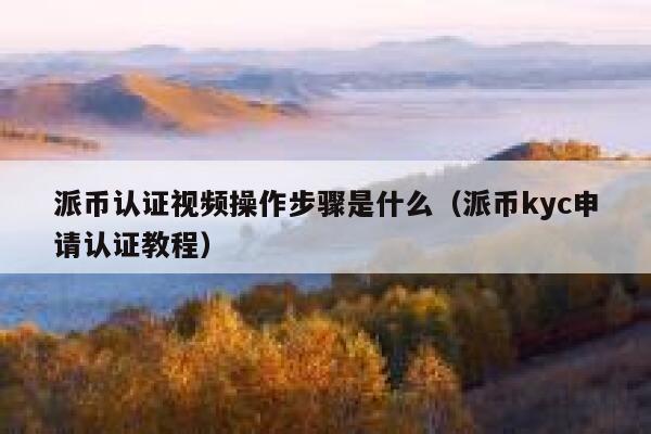 派币认证视频操作步骤是什么（派币kyc申请认证教程） 第1张
