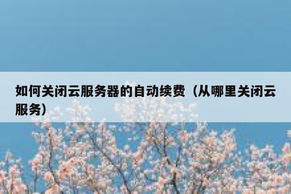 如何关闭云服务器的自动续费（从哪里关闭云服务） 第1张