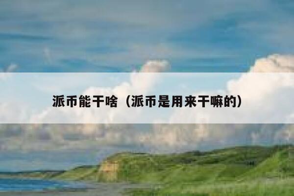 派币能干啥（派币是用来干嘛的） 第1张