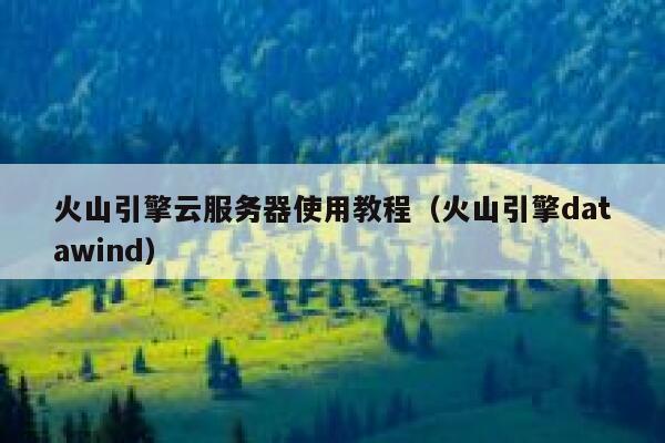 火山引擎云服务器使用教程(火山引擎datawind) 第1张 火山引擎云服务器使用教程(火山引擎datawind) 第1张