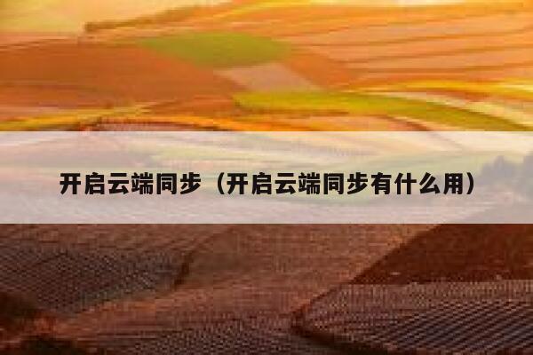 开启云端同步（开启云端同步有什么用） 第1张