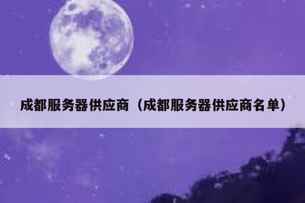 成都服务器供应商（成都服务器供应商名单） 第1张