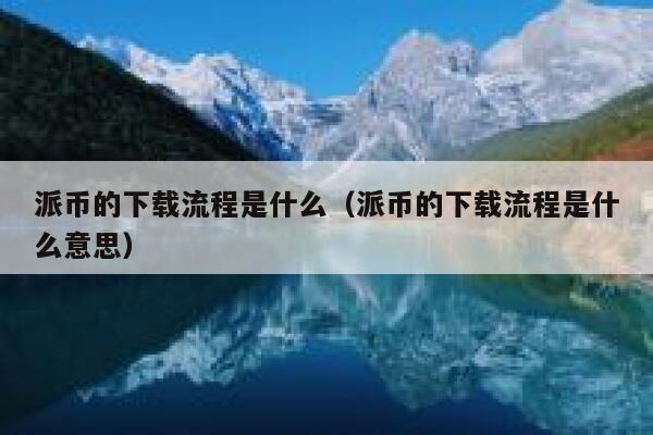 派币的下载流程是什么（派币的下载流程是什么意思） 第1张