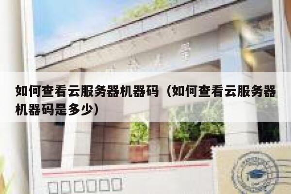 如何查看云服务器机器码(如何查看云服务器机器码是多少) 第1张 如何查看云服务器机器码(如何查看云服务器机器码是多少) 第1张